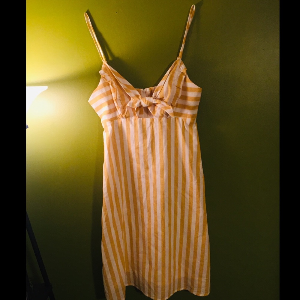 Yellow and white striped dress!